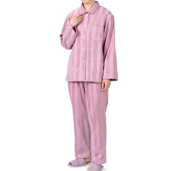 5688サテンストライプパジャマ 婦人M