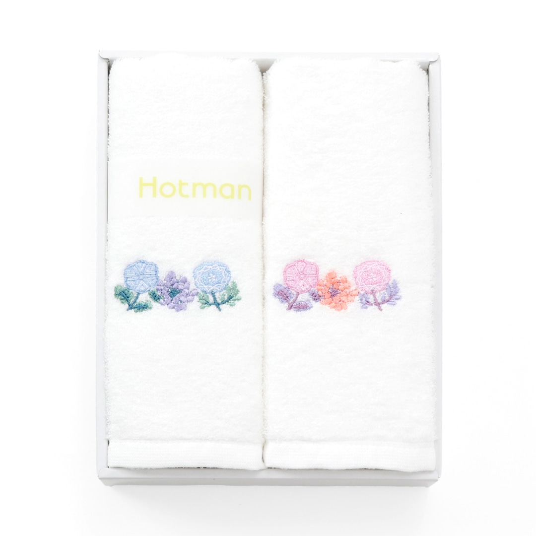 W34002 クッカ 刺繍フェイスタオル2P